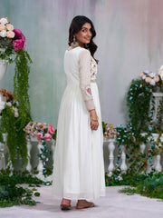 White Embroidered Ethnic Maxi Dress