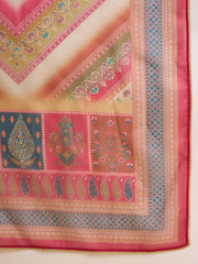 Red Chinon Zari Sequence Thread Embroidered Coding With Gotta Patti Lace Kurta With Pant And Dupatta Set