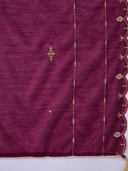 Purple Embroidered Kurta Set with Dupatta
