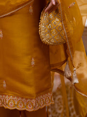 Yellow EmbroideYellow Kurta Set with Dupatta & Pants