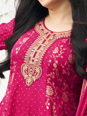 Pink EmbroidePink Anarkali Kurta Set with Dupatta