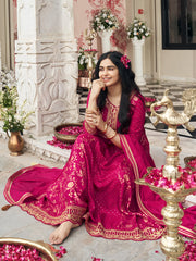 Pink EmbroidePink Anarkali Kurta Set with Dupatta