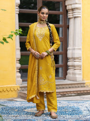 Pink Straight Kurta Set with Dupatta