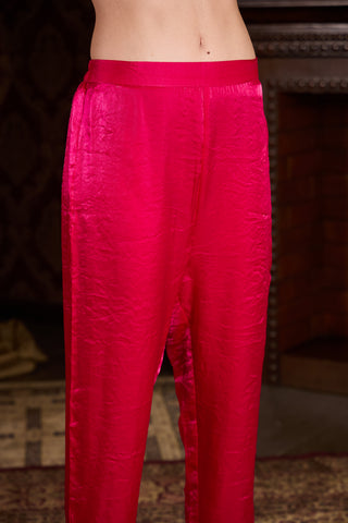 Pink Embroidered Kaftan Top and Trouser Set