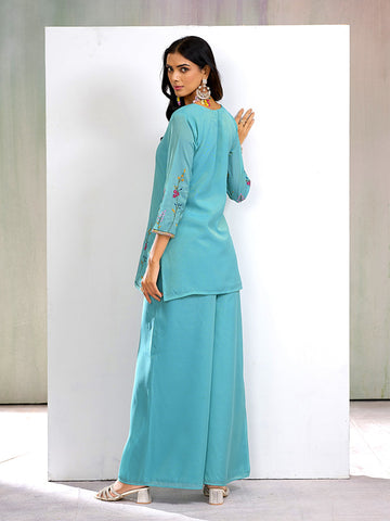 Sky Blue Kurta Set with Palazzo
