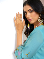 Sky Blue Kurta Set with Palazzo