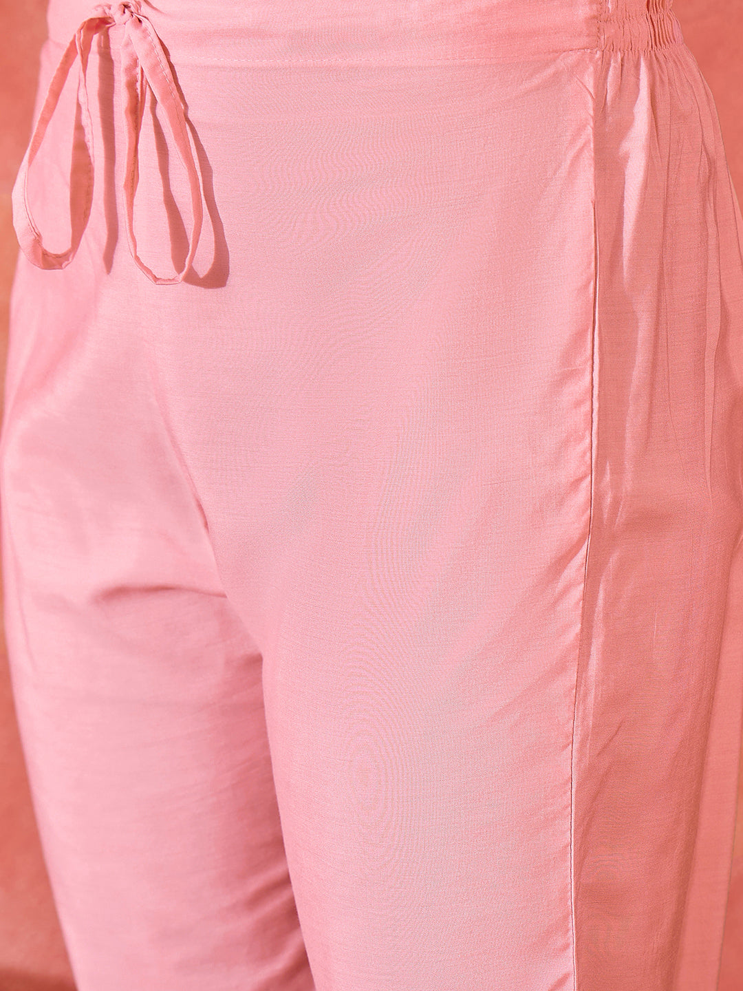 Blush Pink Floral Anarkali Suit with Dupatta