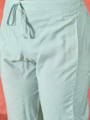 Pastel Blue Floral Anarkali Suit with Dupatta