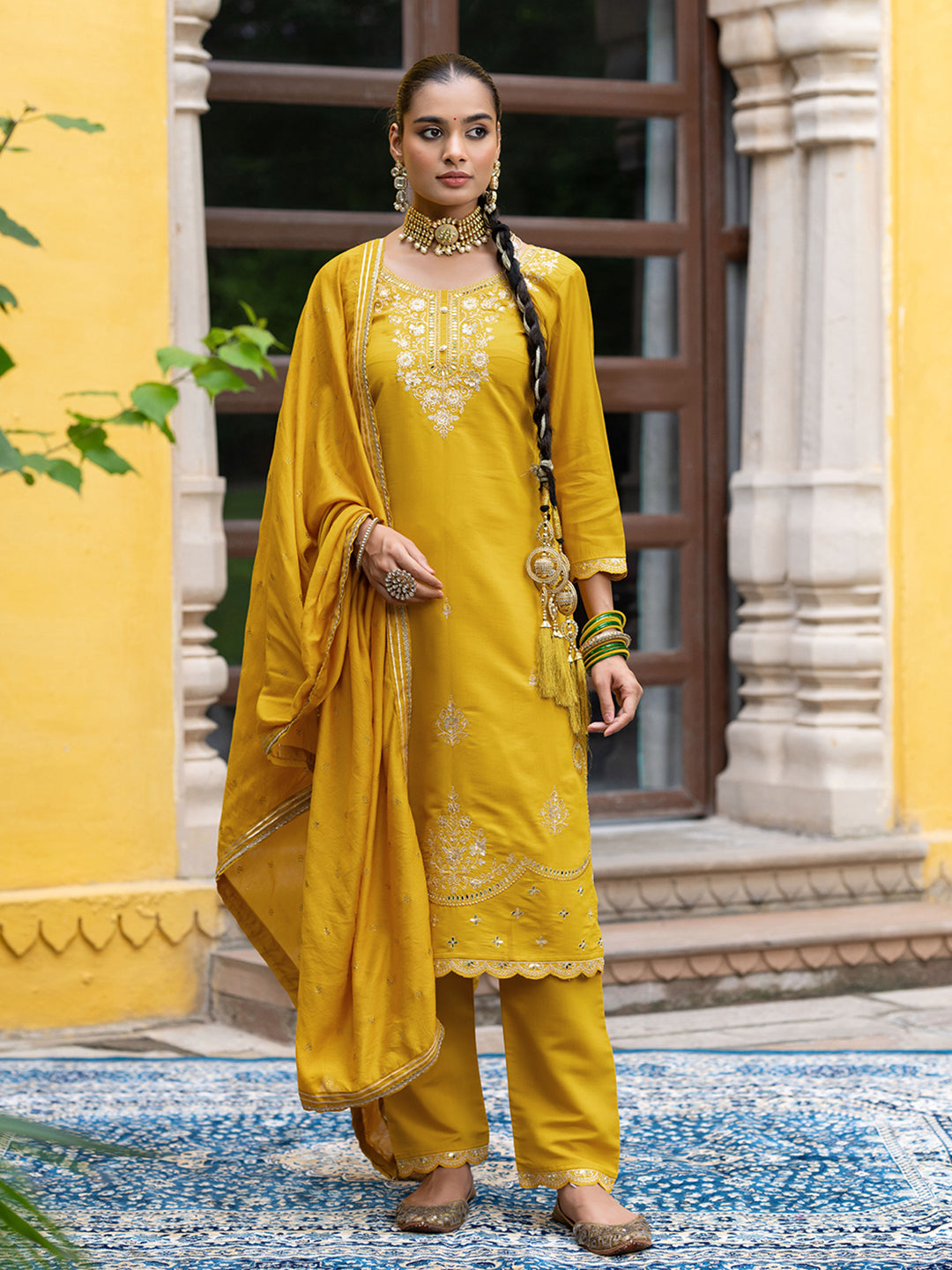 Pink Straight Kurta Set with Dupatta