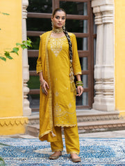 Pink Straight Kurta Set with Dupatta