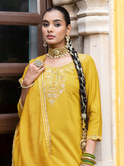 Pink Straight Kurta Set with Dupatta